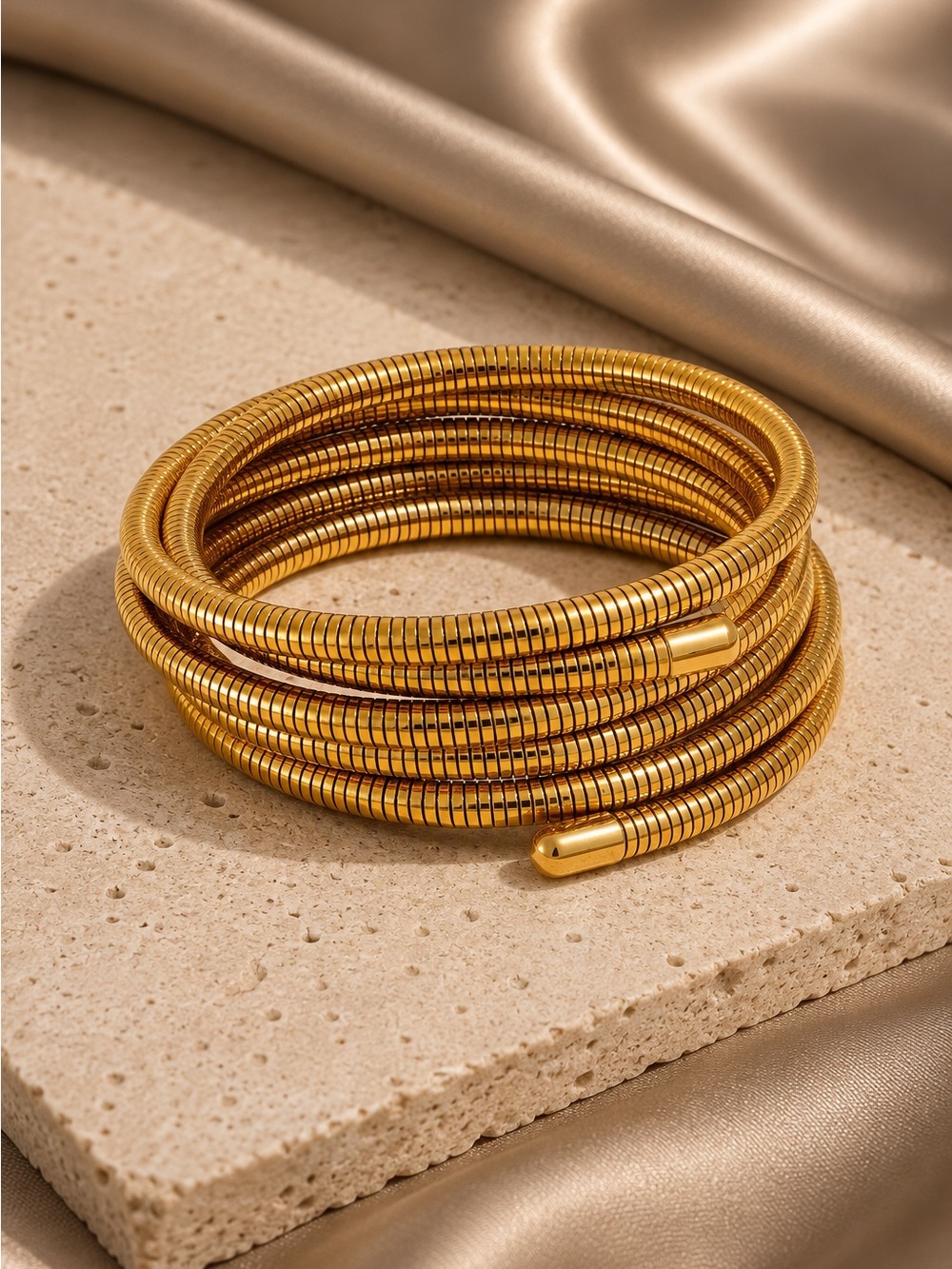 Gold Plated  Coil Wrap Bracelet